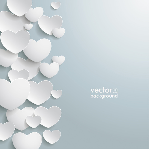White Hearts Background Design - Vector, Image