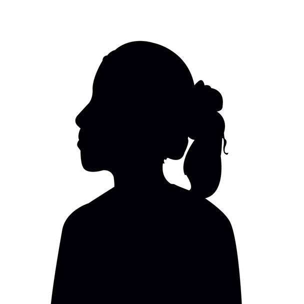 女の子の頭のシルエットベクトル - ベクター画像