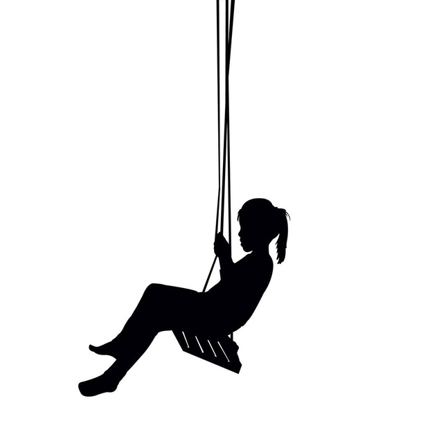 fille balançant, corps silhouette vecteur
 - Vecteur, image