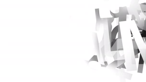 eine Sammlung von Buchstaben, die sich langsam und zufällig auf einem isolierten weißen Hintergrund bewegen - Filmmaterial, Video