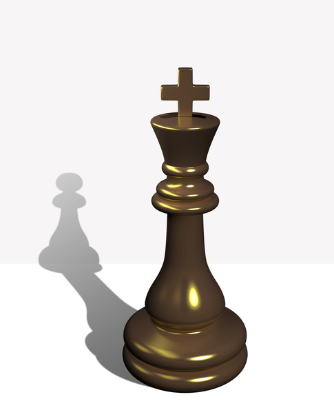 Шахматный король с тенью пешки
 - Фото, изображение
