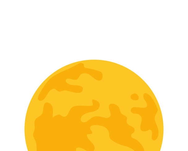cute full moon isolated icon - Vector, Image