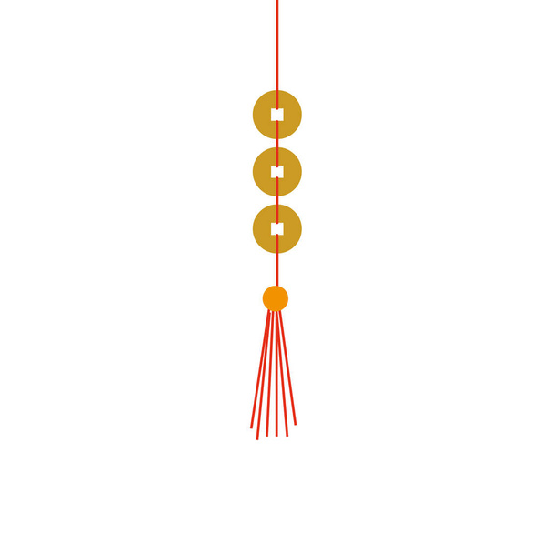 pendentif chinois décoration icône isolée
 - Vecteur, image