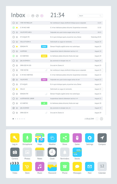 UI is a set of components featuring the flat design trend - Wektor, obraz