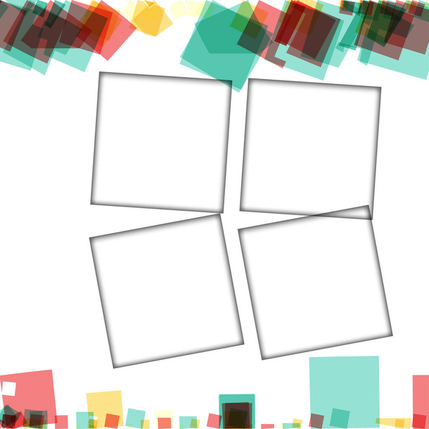 Барвисті фоторамки, векторні ілюстрації. квадратні межі з різними кольорами і прозорими візерунками, які ізольовані на білому тлі
 - Вектор, зображення