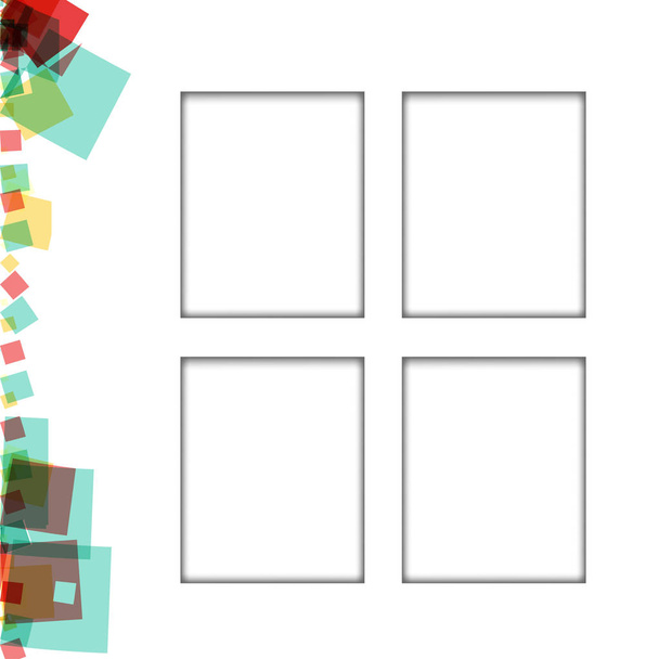 Cadres photo colorés, illustrations vectorielles. bordures carrées avec différentes couleurs et motifs transparents qui sont isolés sur un fond blanc
 - Vecteur, image