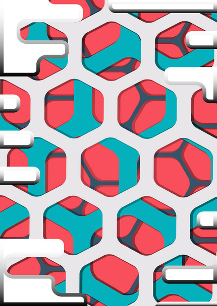 Вектор абстрактного красочного шестиугольного фона
 - Вектор,изображение