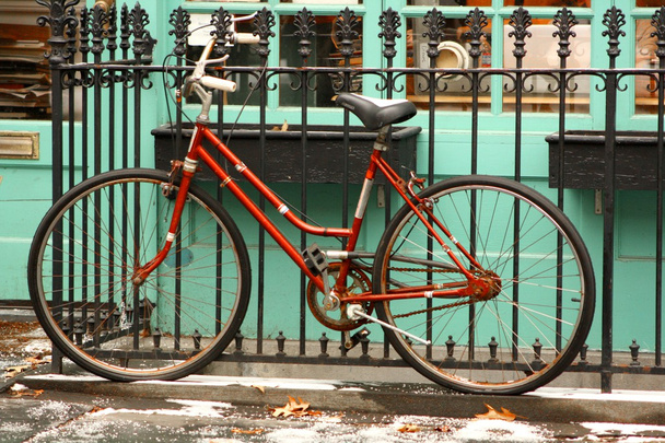 Red bike in new york - Foto, immagini