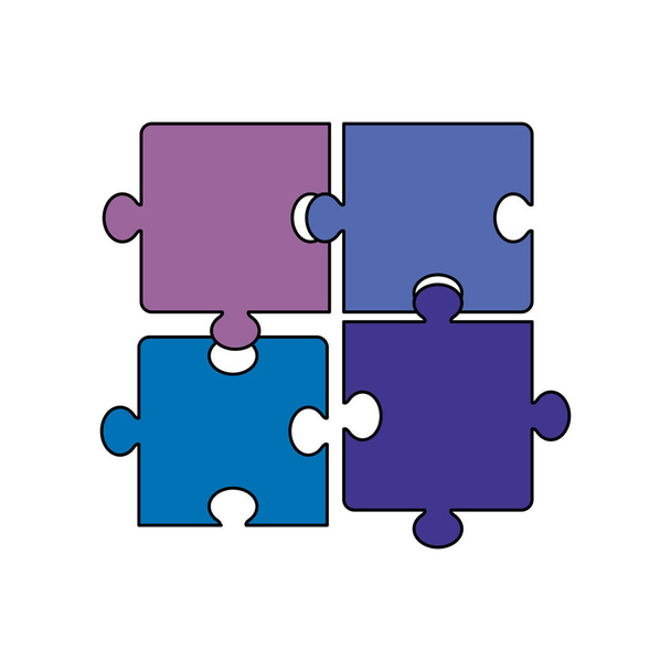 puzzle gry sztuk izolowanych ikona - Wektor, obraz