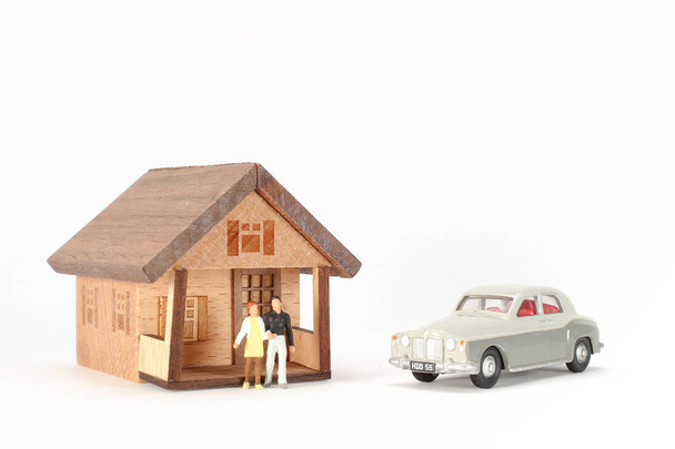 a Couple lover mini people with house. - Photo, Image