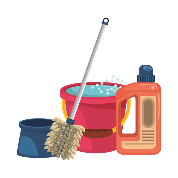 Set di attrezzature e prodotti per la pulizia
 - Vettoriali, immagini