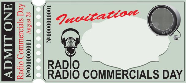 Einladung Radiowerbung Tag - Vektor, Bild