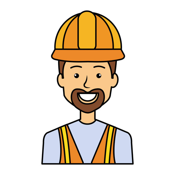 builder constructor with helmet character - Vector, Image