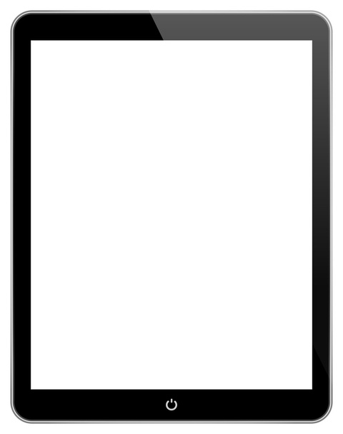 Tablet de negocios negro con botón de encendido
 - Vector, imagen