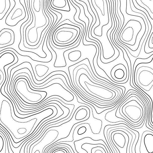 Niesamowita topografia rzeczywista Mapa topografii czarno-biała Bezszwowa konstrukcja wspaniała taflowy - Wektor, obraz