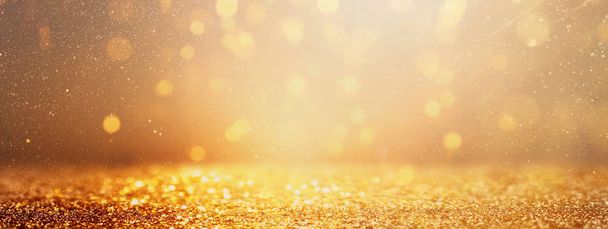 blackground of abstract glitter lights. gold and silver. de focused. banner - Photo, Image
