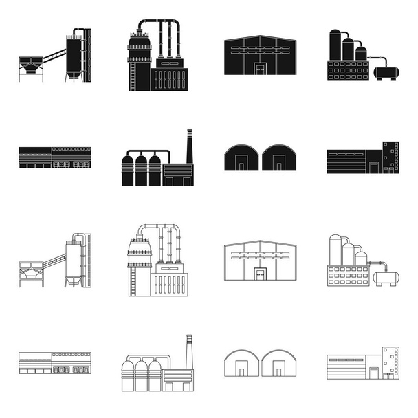 Vektor-Design von Produktion und Struktur-Logo. Sammlung von Produktions- und Technologievektorillustrationen. - Vektor, Bild