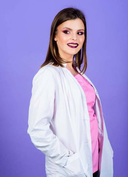 Health care and cure concept. healthy lifestyle. Health treatment and healthcare. smiling nurse in white uniform. sexy woman doctor. health care and medical concept. It seems to be a good proposition - Fotó, kép