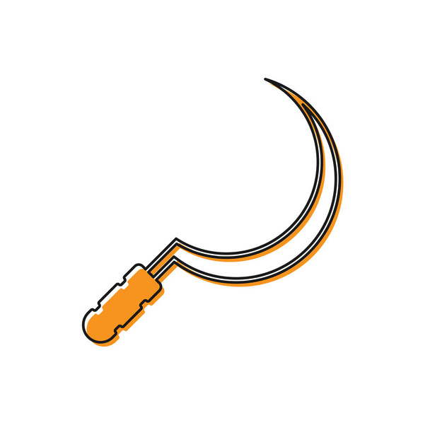 Orange Sickle icon isolated on white background. Reaping hook sign. Vector Illustration - Vector, Image