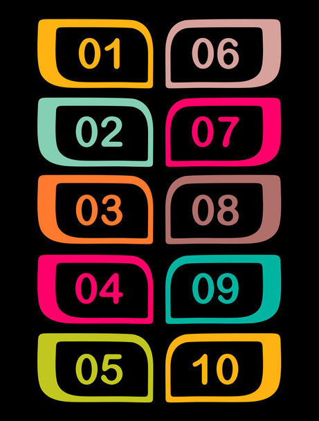 Colorful numbers in the frame - Vector, imagen