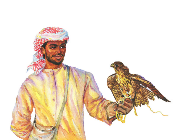 Aquarell arabischer Mann - Foto, Bild