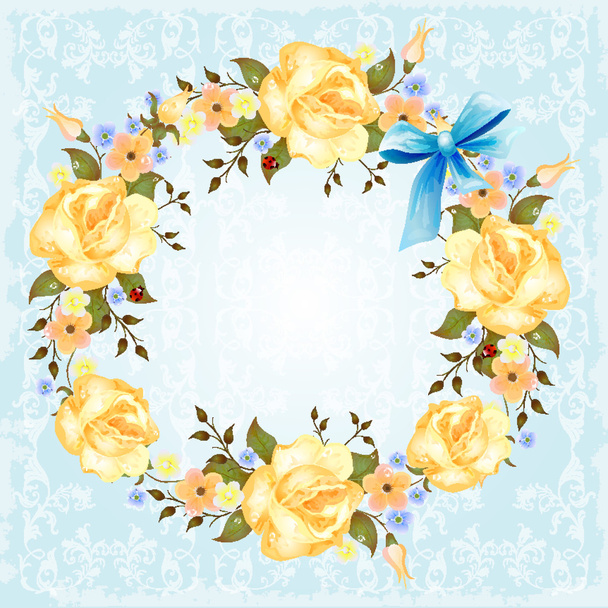 Background with roses - Вектор,изображение