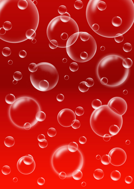 Red bubbles background - Фото, зображення