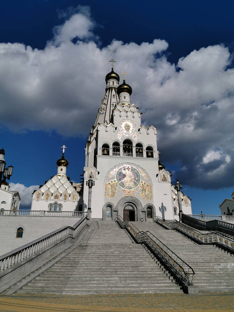 New Cathedral of All Saints in Minsk, Belarus, August 17, 2019 - Zdjęcie, obraz