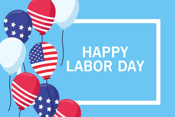 Happy labor day card, USA holiday - Vettoriali, immagini