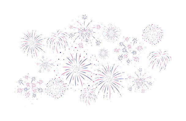 Vector Illustration of Fireworks festive and event background - Vector, Image