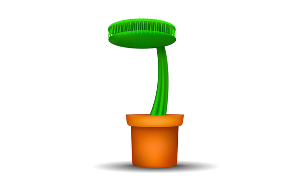 Venus Flytrap boom in pot op de witte achtergrond - Vector, afbeelding