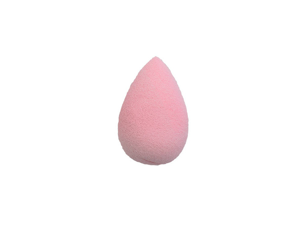 Beauty egg-shaped pink blender, clean sponge isolated on white background. Cosmetic tool for makeup. - Photo, Image