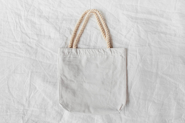 White eco bag mockup. Blank Shopping sack with copy spac - Foto, Imagen