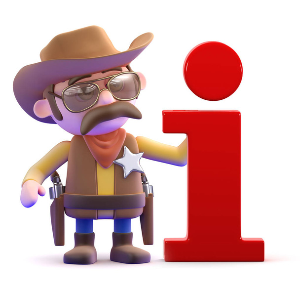 3D Cowboy szeryf ma informacje - Zdjęcie, obraz