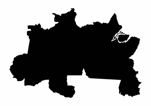 Brazil North silhouette map - Vector, Image