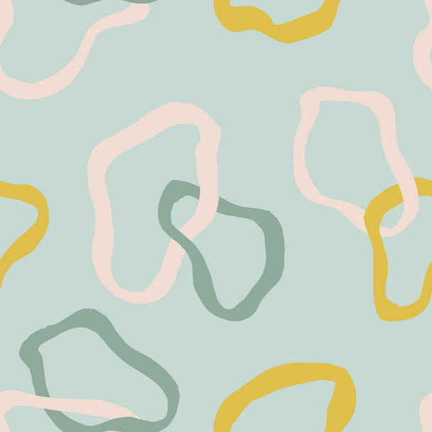 Beautiful seamless pattern with hand drawn overlapping shapes. Vector abstract texture with Ink shapes in pastel colors  - Vecteur, image