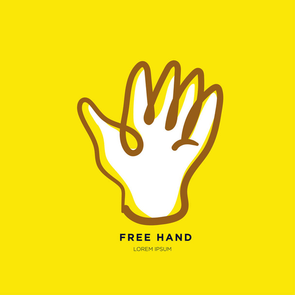 Freie Hand Logo Symbol Vektor Illustration    - Vektor, Bild