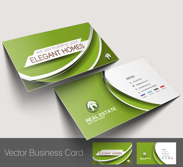 Vector business card set, isolated with soft shadow design - Vector, Image