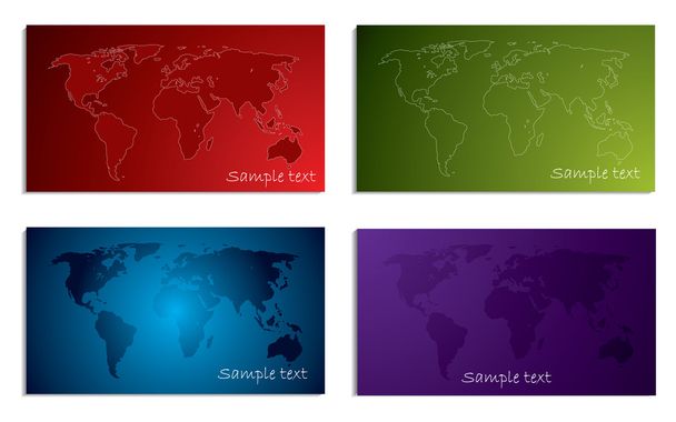 World map business card set - Vector, Image