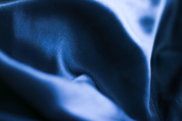 Розкішна темно-синя м'яка шовкова плоска текстура фону, свято g
 - Фото, зображення
