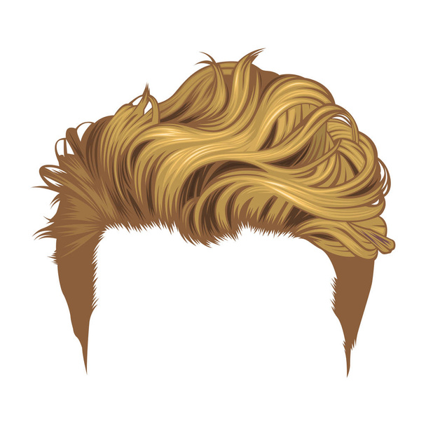 男性の長い髪型、染料ショートヘアスタイル - ベクトル - ベクター画像