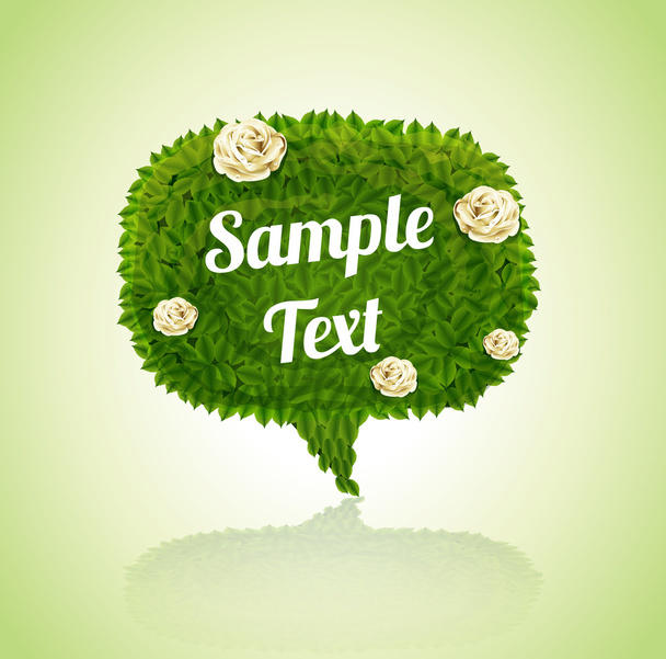 Speech Bubbles Foliage With Flowers - Vector, Image