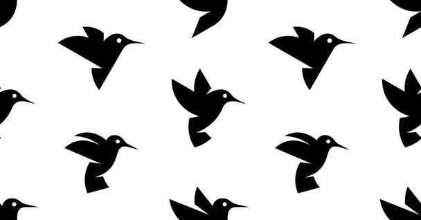 Seamless pattern with Hummingbird logo. isolated on white background - Vektor, kép