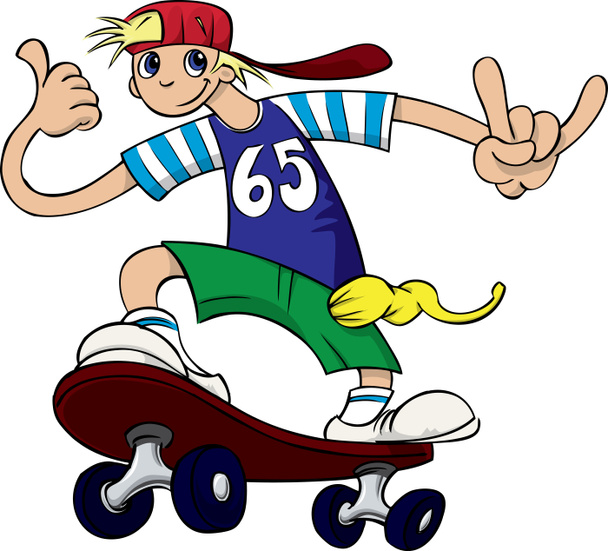 Young Boy Skateboarding - Fotó, kép