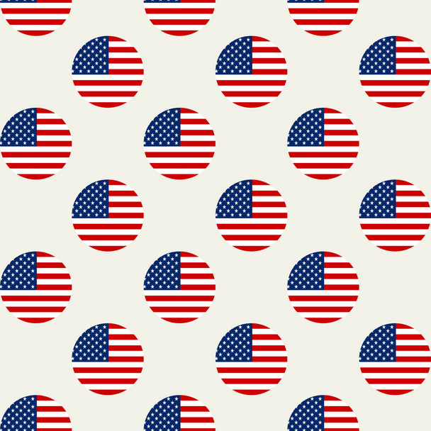 US flag badge seamless background vector illustration - Вектор,изображение