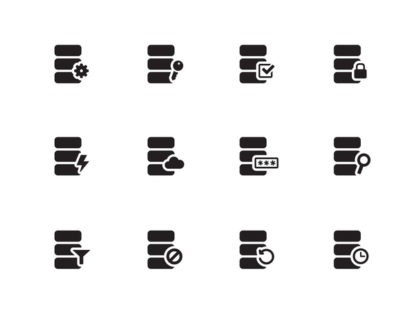 Database icons on white background. - Вектор, зображення