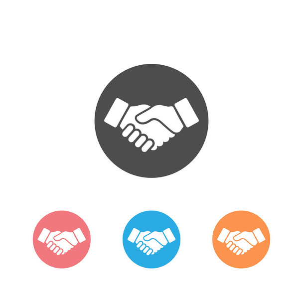Business blue handshake icon set. Vector - Vector, Image