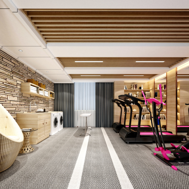 prostorové vykreslení fitness sportovní místnosti - Fotografie, Obrázek