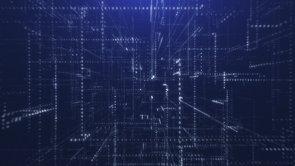 Blue Abstract Binary Code Background - Footage, Video