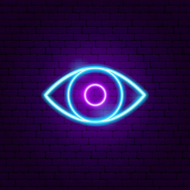 Göz Neon İşareti - Vektör, Görsel